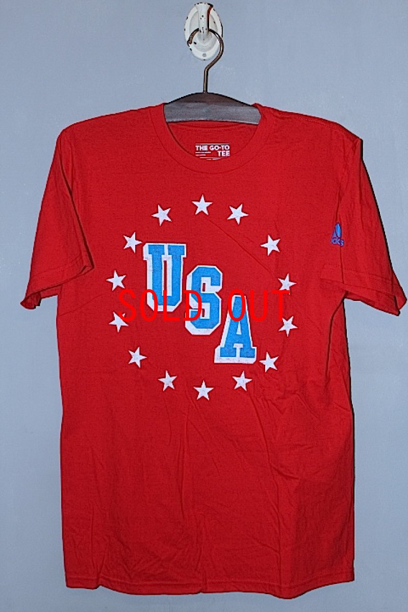 画像1: Adidas(アディダス) "USA" Logo Tee Red  (1)