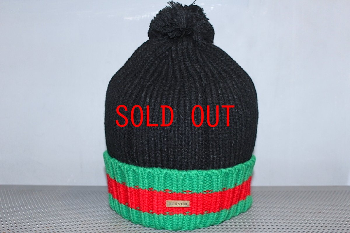 画像1: Reason(リーズン) NYC Reason Clothing GG Stripe Pom Pom Knit Cap beanie Logo (1)