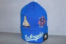 画像2: Basic Cuff Knit Cap Multi Logo Los Angeles Dodgers Blue Royal World Series (2)