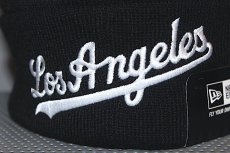 画像5: Basic Cuff Knit Cap Multi Logo Los Angeles Dodgers Black World Series (5)