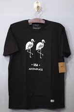 画像1: Akomplice(アコンプライス) Black Flamingos S/S Tee フラミンゴ Tシャツ (1)