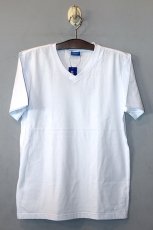 画像2: V-Neck S/S Tee Fitted Basic White 無地 Tシャツ (2)