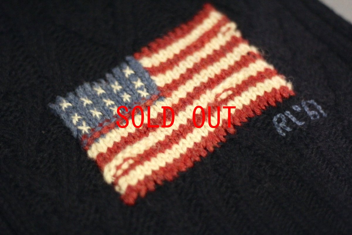 画像2: Polo Ralph Lauren(ラルフ ローレン) US Flag Muffler Navy マフラー (2)