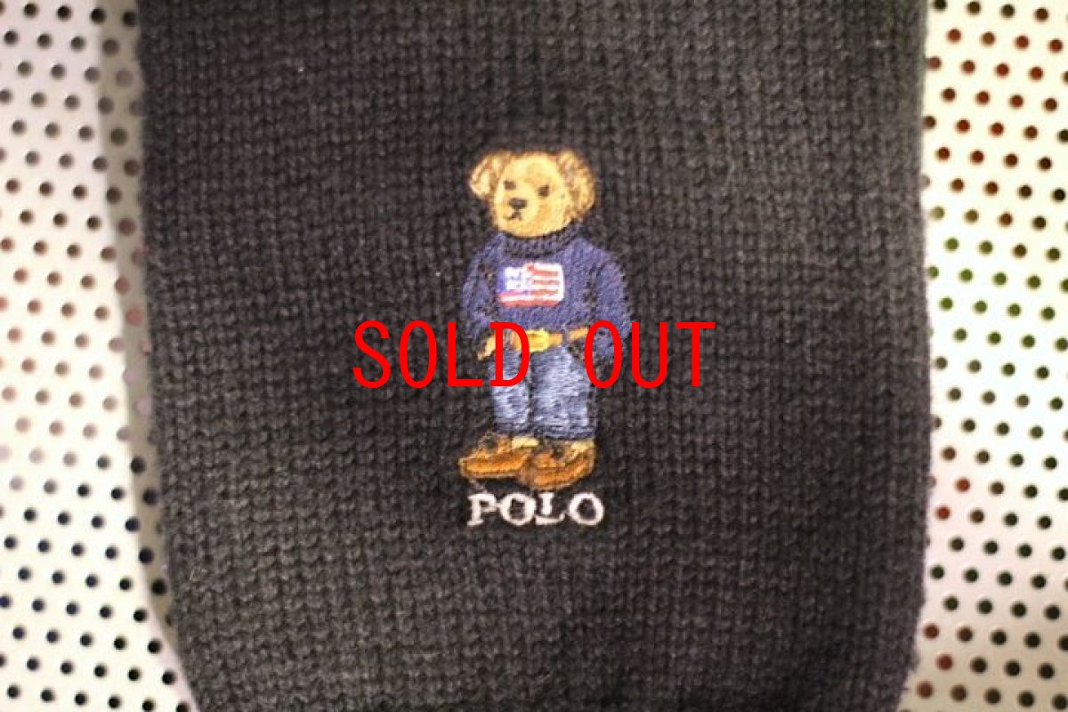 画像2: Polo Ralph Lauren(ラルフ ローレン) Polo Bear Black ポロベアー 指ぬき手袋 (2)