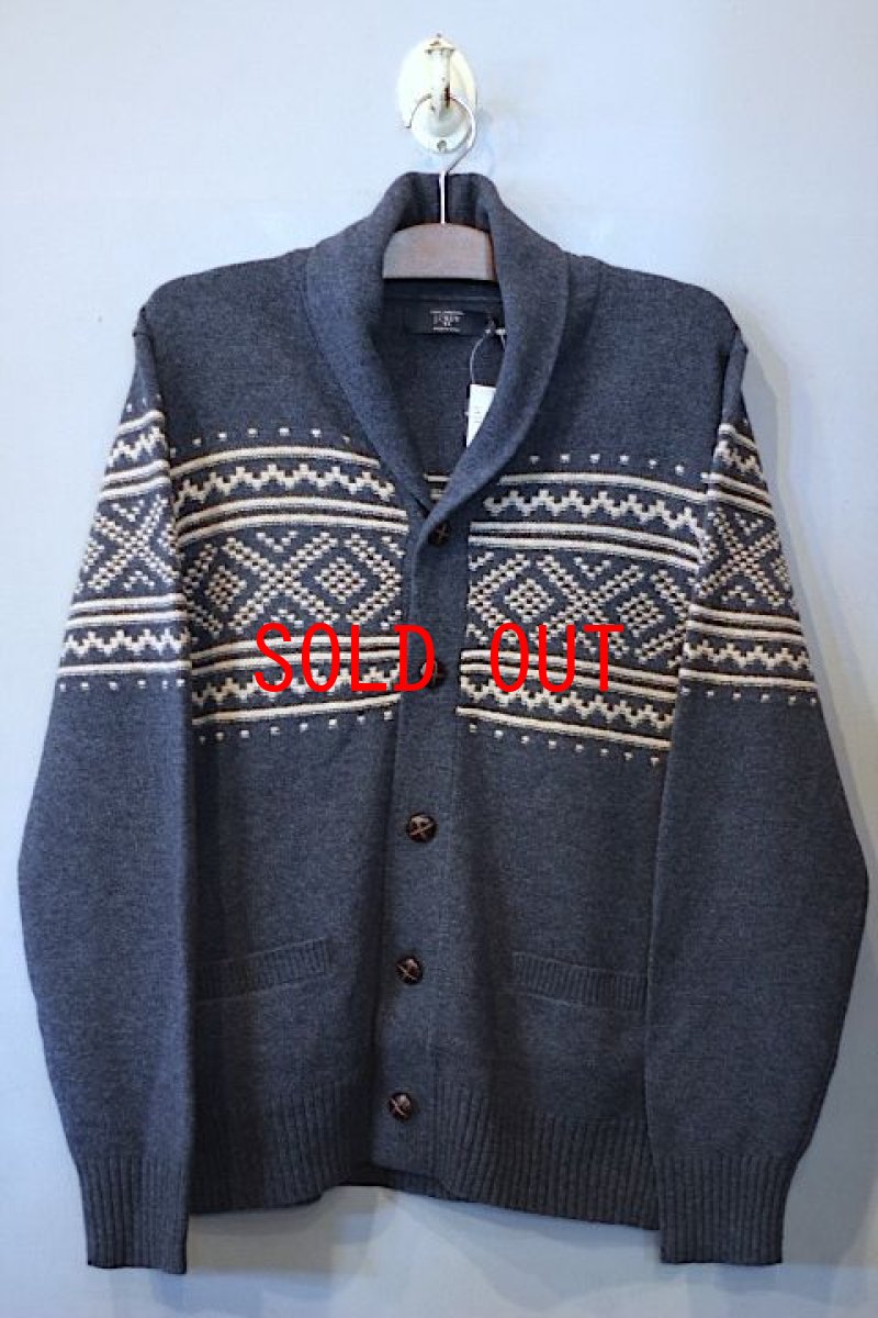 画像1: J.Crew(ジェイクルー)Lambs Wool Fair Shawl Collar Cardigan (1)