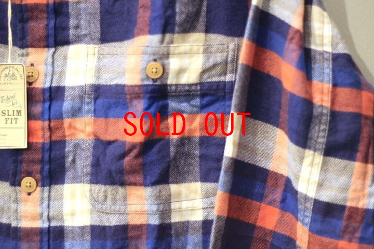 画像5: J.Crew(ジェイクルー)  L/S Checked Flannel Shirts Slim Fit Orange Royal White (5)