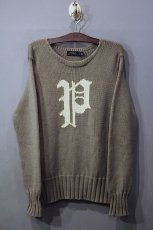 画像1: Polo Ralph Lauren(ラルフ ローレン)“P" Logo Knit Grey    (1)