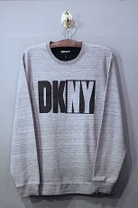 画像1: DKNY(ダナキャラン ニューヨーク) DKNY JEANS Crew Neck Side Zip Sweat Grey (1)