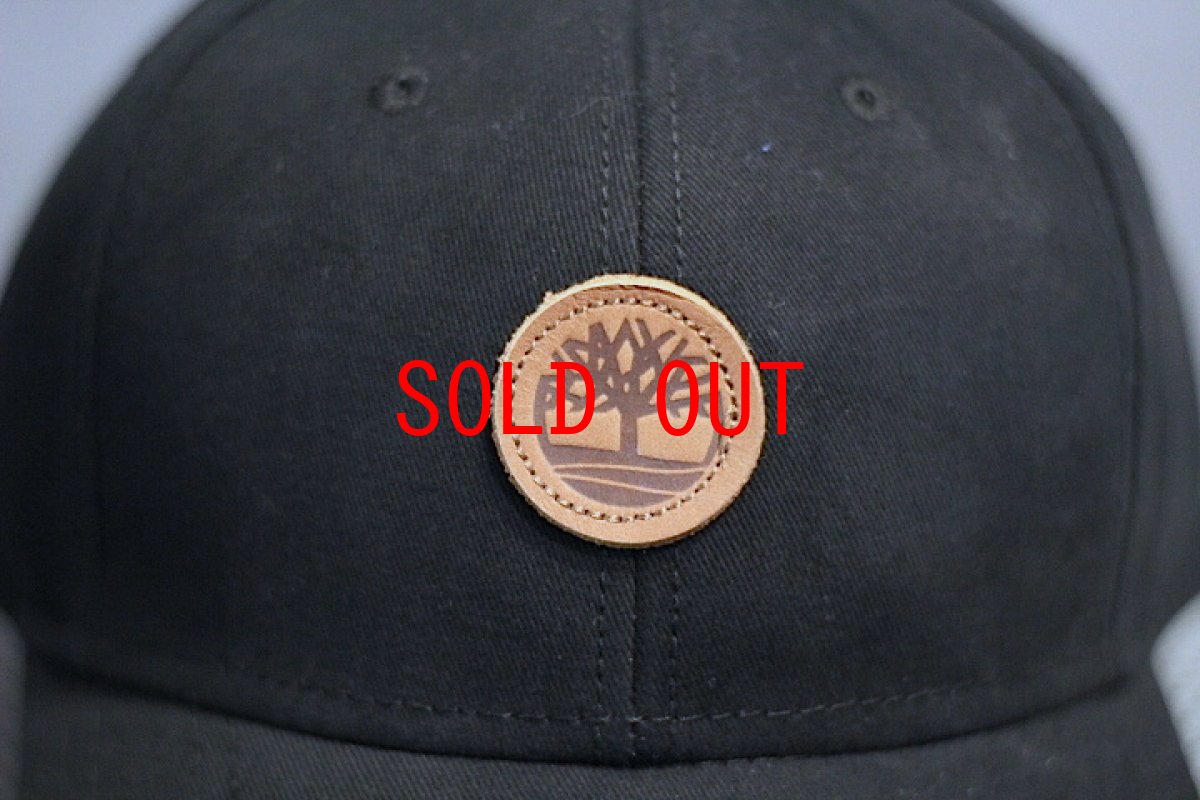 画像2: Timberland(ティンバーランド) Cotton Leather Patch Tree Logo Ball Cap Black コットン キャップ  ブラック (2)