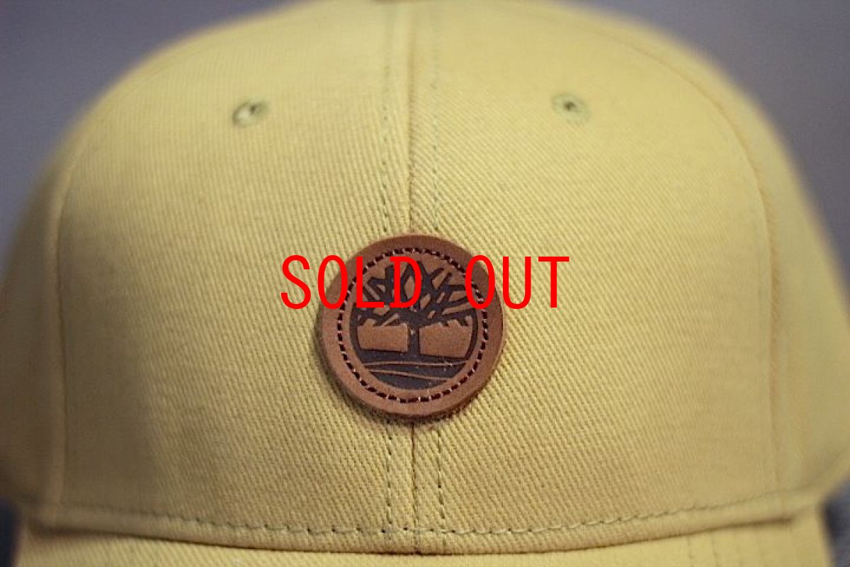 画像2: Timberland(ティンバーランド) Cotton Leather Patch Tree Logo Ball Cap Mustard コットン キャップ  マスタード (2)