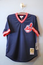 画像1: Mitchell&Ness(ミッチェル アンド ネス) Cleveland Indians Authentic Batting Practice Jersey Navy Red (1)