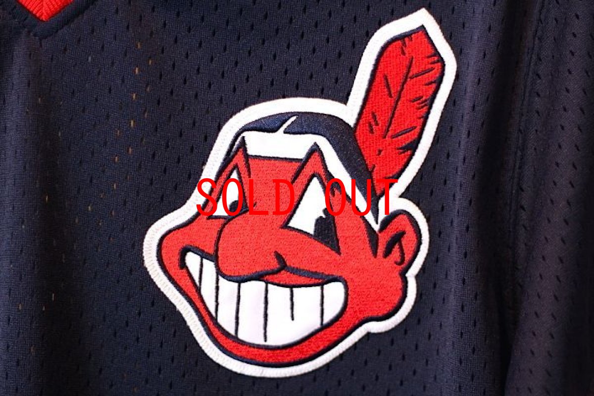 画像3: Mitchell&Ness(ミッチェル アンド ネス) Cleveland Indians Authentic Batting Practice Jersey Navy Red (3)
