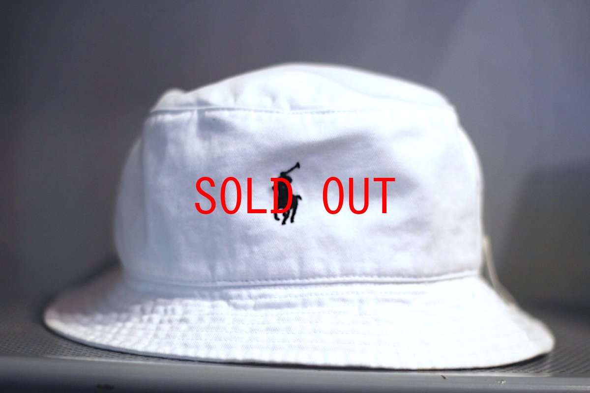 画像1: Polo Ralph Lauren(ラルフ ローレン)Polo Pony Logo Bucket Hat White (1)