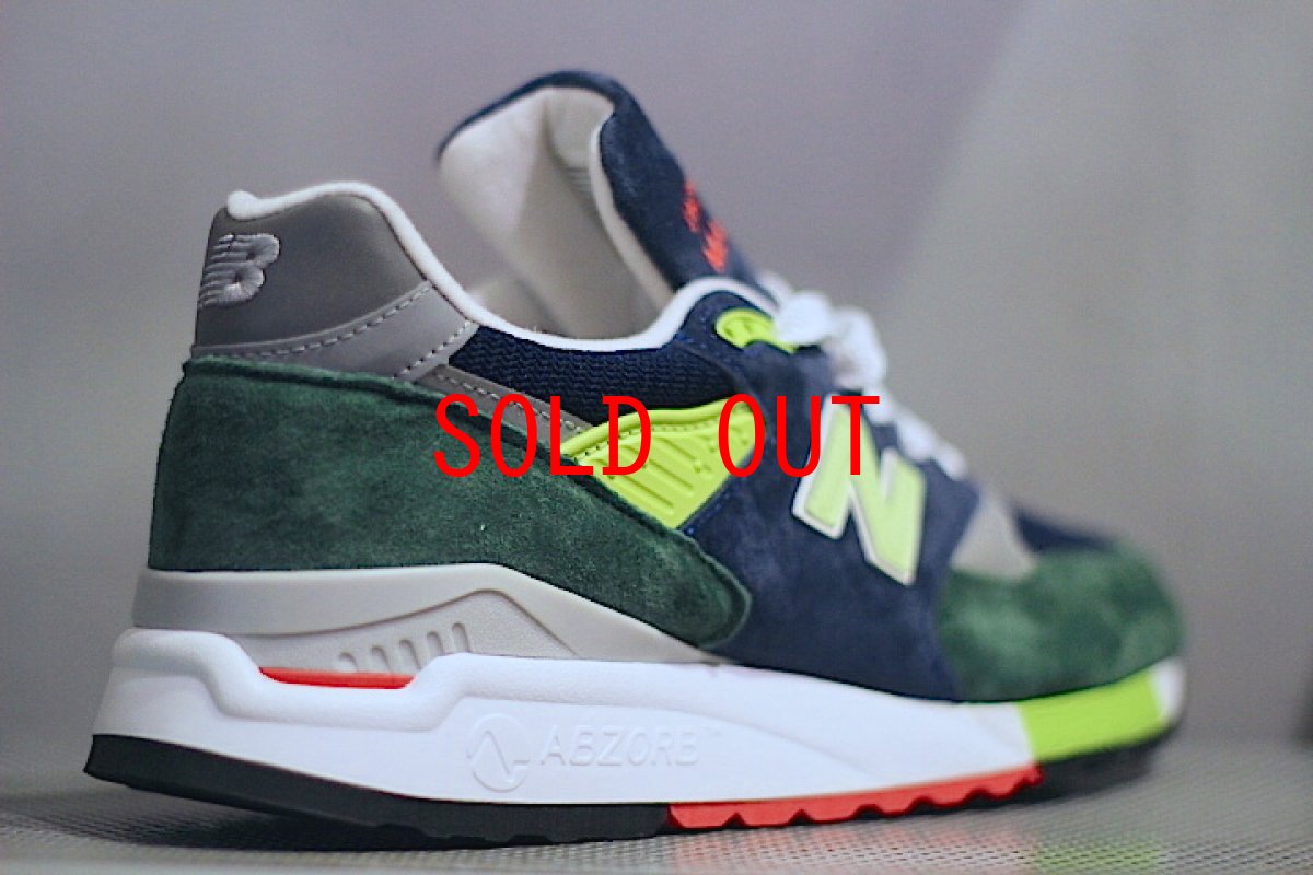 画像3: J.Crew(ジェイクルー) NB M998 Sneakers Kicks Balance Multi Colour Green Navy Yellow Red ABZORB  (3)