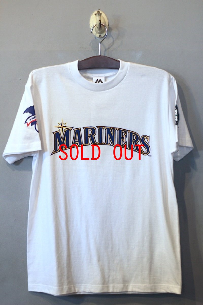 画像1: Majestic(マジェスティック) S/S Seattle Mariners Logo Tee White  (1)