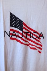 画像3: Nautica(ノーティカ) S/S American Flag Logo Tee White Cotton アーチ ロゴ Tシャツ (3)