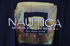 画像4: Nautica(ノーティカ) S/S V-Neck Sail Rock Main Logo Tee Navy Cotton アーチ ロゴ Tシャツ (4)