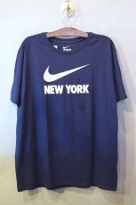 画像1: Nike(ナイキ) S/S "NEW YORK" Swoosh Logo Tee Navy White  (1)