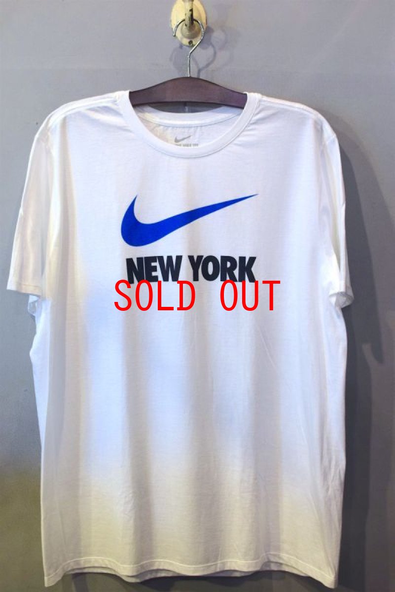 画像1: Nike(ナイキ) S/S "NEW YORK" Swoosh Logo Tee White Blue (1)