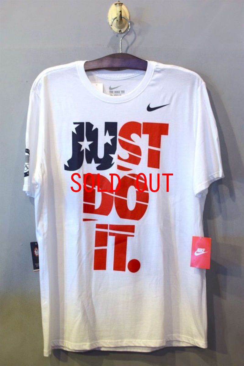 画像1: Nike(ナイキ) S/S "Just Do It" US Flag Logo Tee Navy White Red (1)