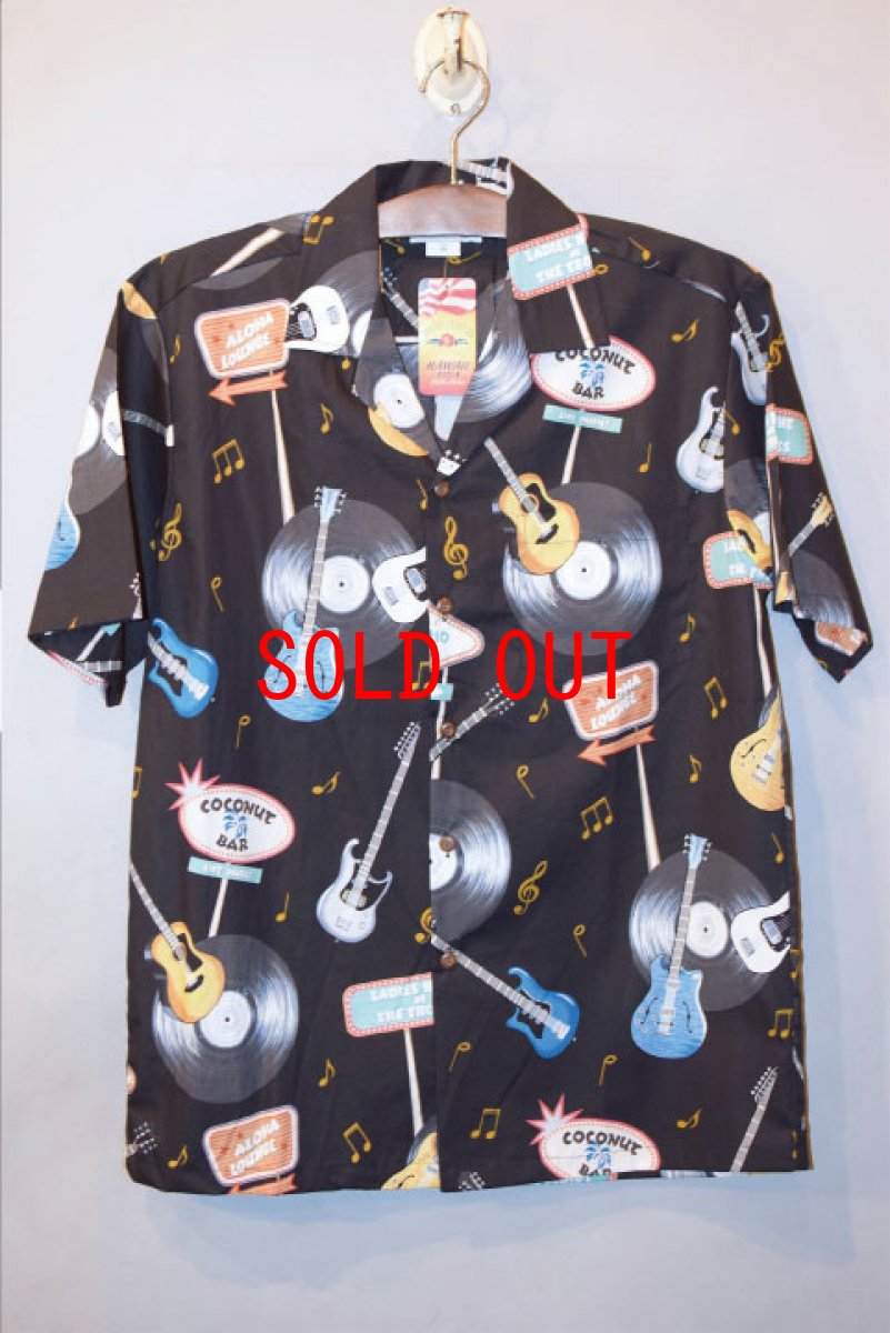 画像3: Pacific legend Aloha Shirts Music Allover Black パシフィック レジェンド アロハシャツ ミュージック ブラック  (3)