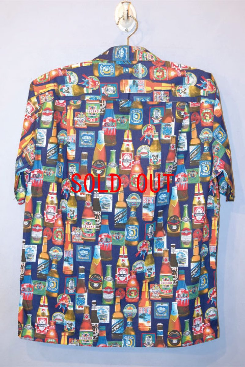 画像4: Pacific legend Aloha Shirts Beer Allover Navy パシフィック レジェンド アロハシャツ ビール (4)