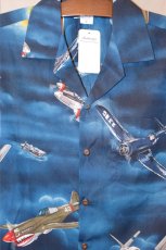 画像2: Pacific legend Aloha Shirts Fighter Blue パシフィック レジェンド アロハシャツ 戦闘機 ブルー (2)