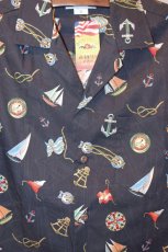 画像2: Pacific legend Aloha Shirts Yacht Black パシフィック レジェンド アロハシャツ ヨット ブラック (2)