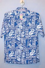 画像1: Pacific legend Aloha Shirts Hawaiian Allover Navy パシフィック レジェンド アロハ シャツ  (1)