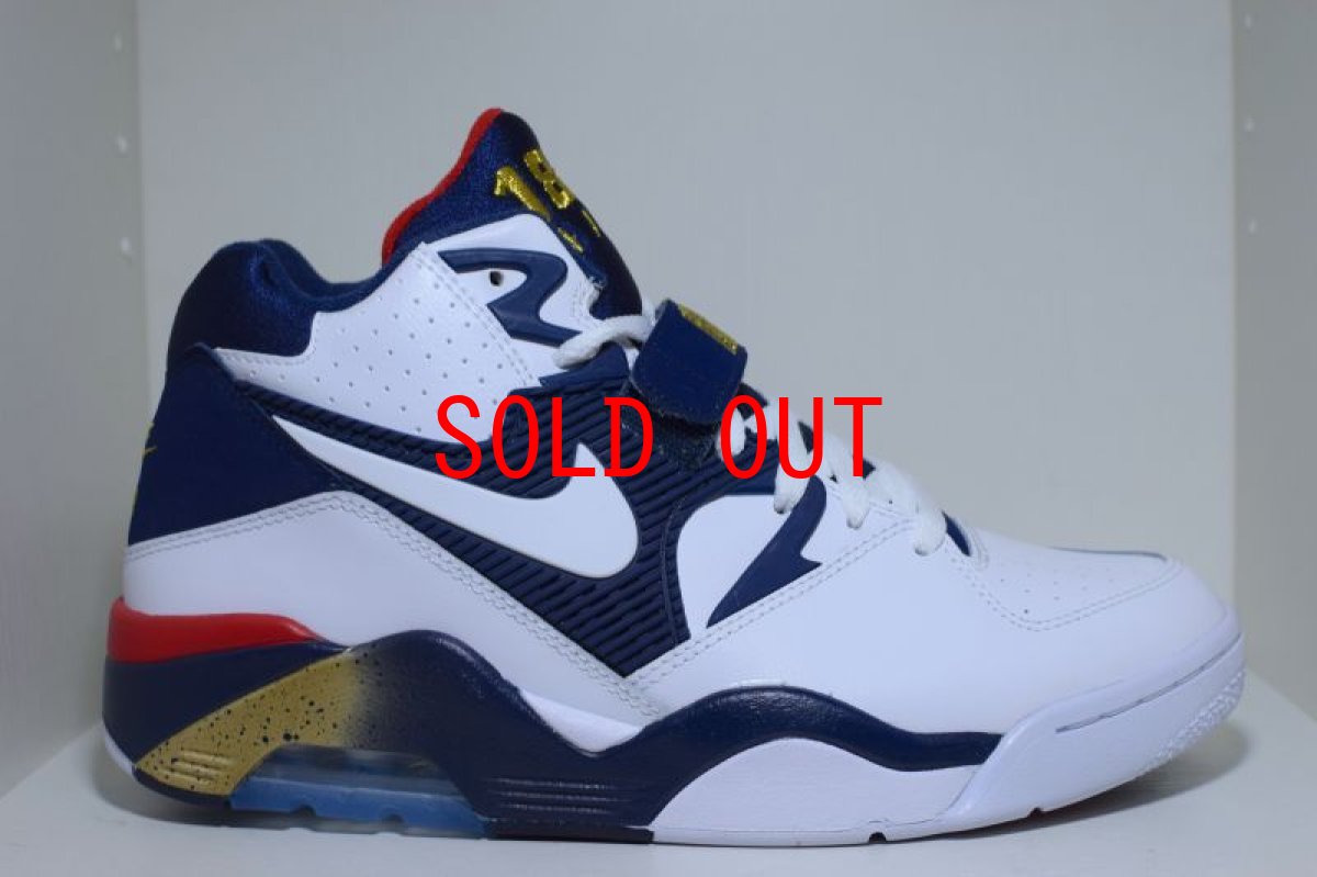 画像1: Nike(ナイキ) Air Force 180 Olympic White Mid Navy Metallic Gold 16 (1)