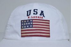 画像3: Polo Ralph Lauren(ラルフ ローレン)US Flag Cotton Logo Cap White アメリカン フラッグ ポロ ロゴ ボール ラルフローレン キャップ ホワイト (3)