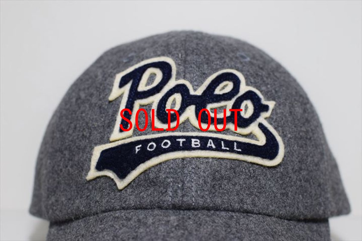 画像3: Polo Ralph Lauren(ラルフ ローレン)Wool Script Logo Grey Cap Leather Buck レザー ウール グレー ポロ スクリプト ロゴ ボール キャップ (3)