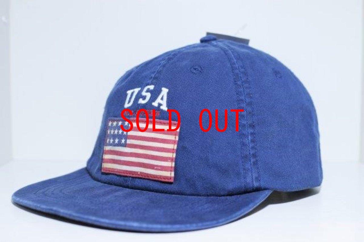 画像2: Polo Ralph Lauren(ラルフ ローレン)US Flag Cotton Logo Cap Navy アメリカン フラッグ ポロ ロゴ ボール ラルフローレン キャップ ネイビー (2)