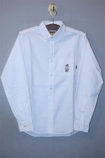 画像1: P WING Bear Oxford Shirt White FBI ベアー オックスフォード シャツ ホワイト Long Sleeve  (1)