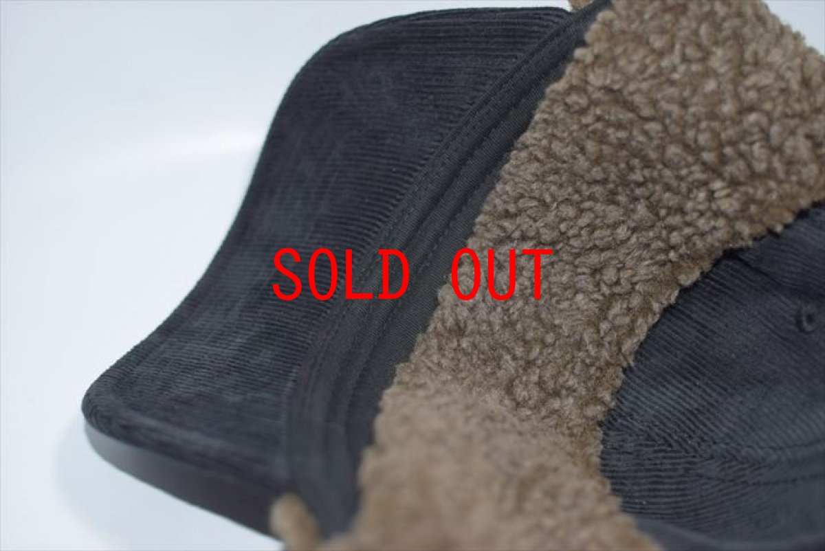 画像5: Timberland(ティンバーランド)  Corduroy Ear Flap 6Panel Cap Black ボア付き コーデュロイ イヤーフラップ ラウンド バイザー キャップ ブラック (5)