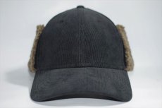 画像1: Timberland(ティンバーランド)  Corduroy Ear Flap 6Panel Cap Black ボア付き コーデュロイ イヤーフラップ ラウンド バイザー キャップ ブラック (1)