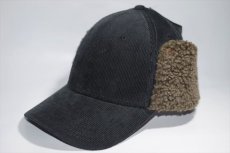 画像2: Timberland(ティンバーランド)  Corduroy Ear Flap 6Panel Cap Black ボア付き コーデュロイ イヤーフラップ ラウンド バイザー キャップ ブラック (2)