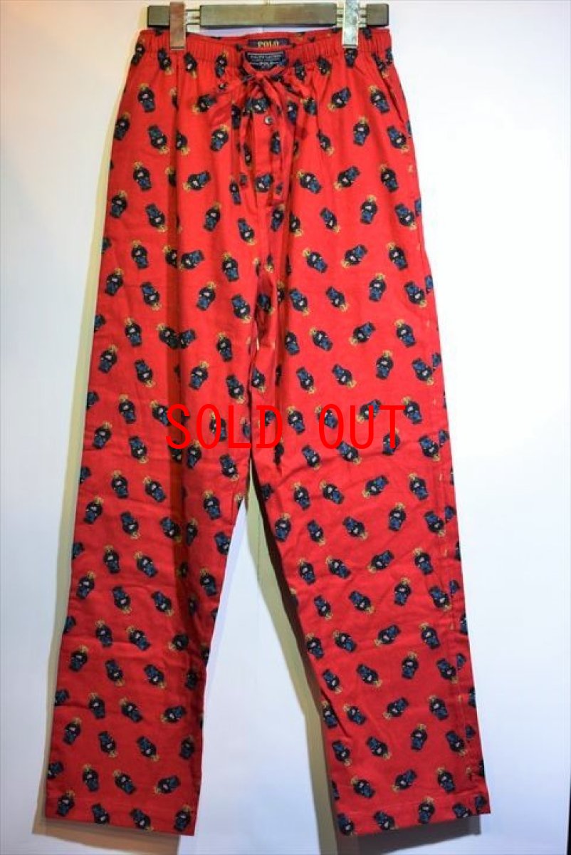 画像1: Polo Ralph Lauren(ポロ ラルフ ローレン) Sleep Pants Polo Bear Red ベアー スリープパンツ (1)
