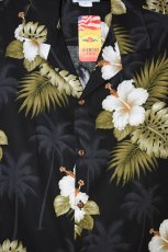 画像2: Pacific legend Aloha Shirts Hibiscus Allover Black White パシフィック レジェンド アロハ シャツ ハイビスカス (2)