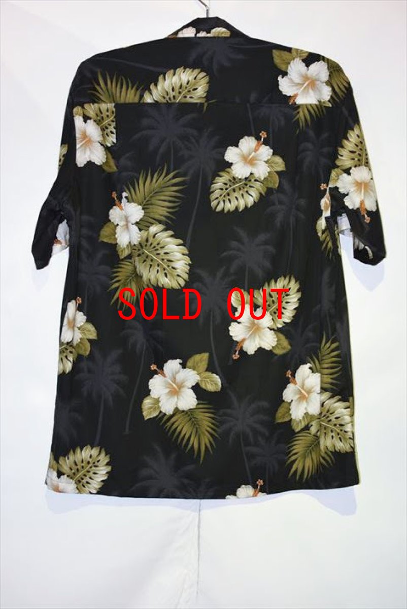 画像3: Pacific legend Aloha Shirts Hibiscus Allover Black White パシフィック レジェンド アロハ シャツ ハイビスカス (3)