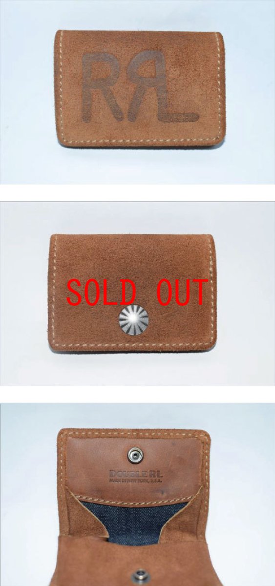 画像3: RRL(ダブルアール)Limited Edition All Suede Coin Case Brown Suede Native American Concho コンチョ 限定 オール 革 コイン ケース コンチョ ブラウン Newyork NY ベジタブルタンニング スウェード レザー ハンドメイド TALON 裏地デニム生地 型押しロゴ アメリカ製  (3)