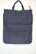 画像3: RRL(ダブルアール)Limited Edition Medium Denim Selvedge Denim 2Way Bag Tote Shoulder 限定 Long L Tag セルビッジ デニム バッグ トート ショルダー Newyork NY レザー TALON マチ無し TALON ジップ レザー イタリアン アメリカ製  (3)