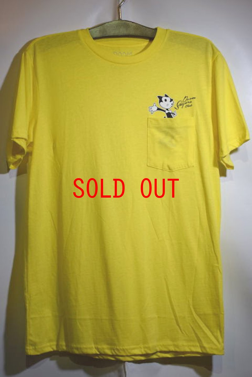 画像2: Doom Sayers(ドゥームセイヤーズ) S/S Felix Pocket Tee Yellow Felix The Cat 半袖 ショートスリーブ ポケット Tシャツ イエロー フィリックス キャット ネコ (2)