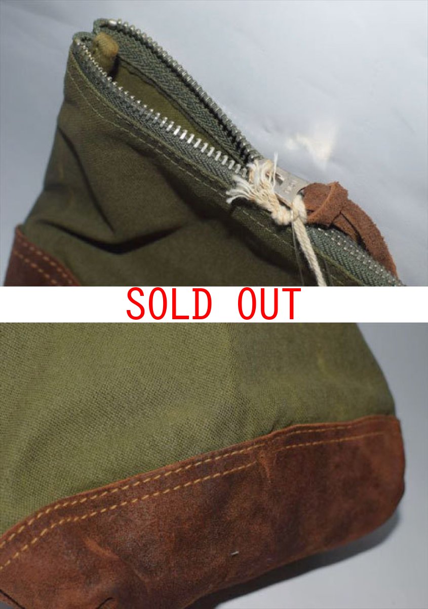 画像3: RRL(ダブルアール)Limited Edition Olive Duck Suede Pouch 限定 Sporting Goods Tag スエード ダック ポーチ Newyork NY レザー ハンドメイド TALON バッグインバッグ TALON ジップ レザー イタリアン アメリカ製  (3)