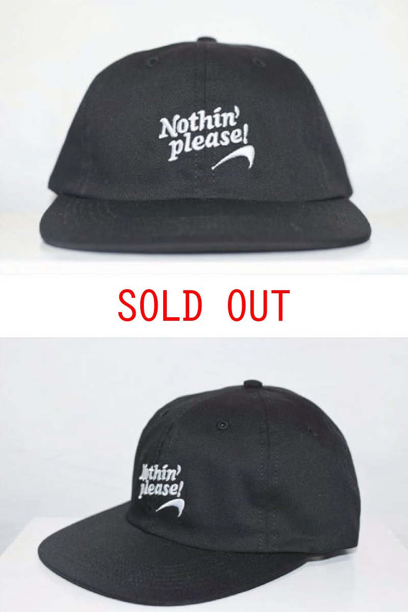 画像1: Nothin' Special(ナッシン スペシャル)Nothin' Please 6Panel Cap Black ナッシン プリーズ 6パネル キャップ ロゴ ブラック (1)