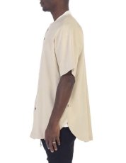 画像2: EPTM. (エピトミ) S/S Vintage Linen Baseball Shirts Jersey SAND 半袖 ヴィンテージ リネン ベースボールシャツ Solid 無地 サンド ベージュ (2)