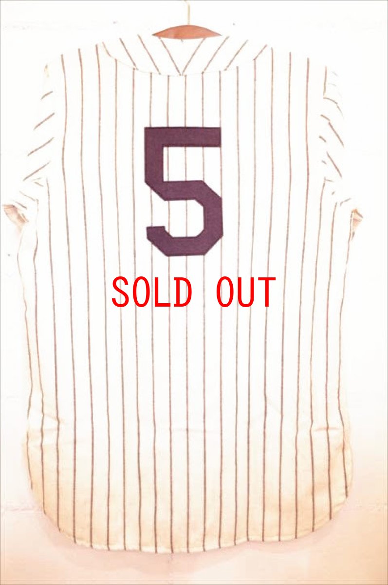 画像2: Ebbets Field (エベッツ フィールド) NewYork Black Yankees 1942 Home Baseball Shirts ニューヨーク ブラック ヤンキース ベースボール シャツ Stripe ヴィンテージ  (2)