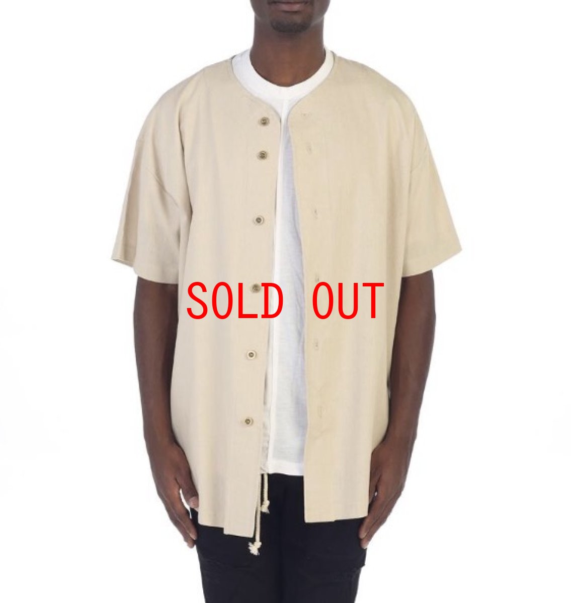 画像1: EPTM. (エピトミ) S/S Vintage Linen Baseball Shirts Jersey SAND 半袖 ヴィンテージ リネン ベースボールシャツ Solid 無地 サンド ベージュ (1)