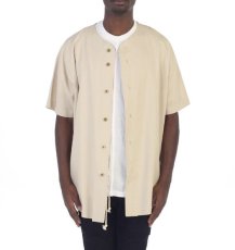 画像1: EPTM. (エピトミ) S/S Vintage Linen Baseball Shirts Jersey SAND 半袖 ヴィンテージ リネン ベースボールシャツ Solid 無地 サンド ベージュ (1)