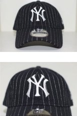 画像1: 9Twenty MLB Classic NewYork Yankees Stripe Tweed Cap Black ニューヨーク ヤンキース ピンストライプ ヘリンボーン ツイード (1)